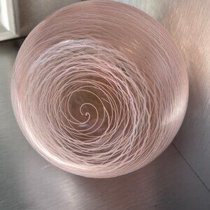 Vintage Pale Pink String Glass Vase, Mid-century modern